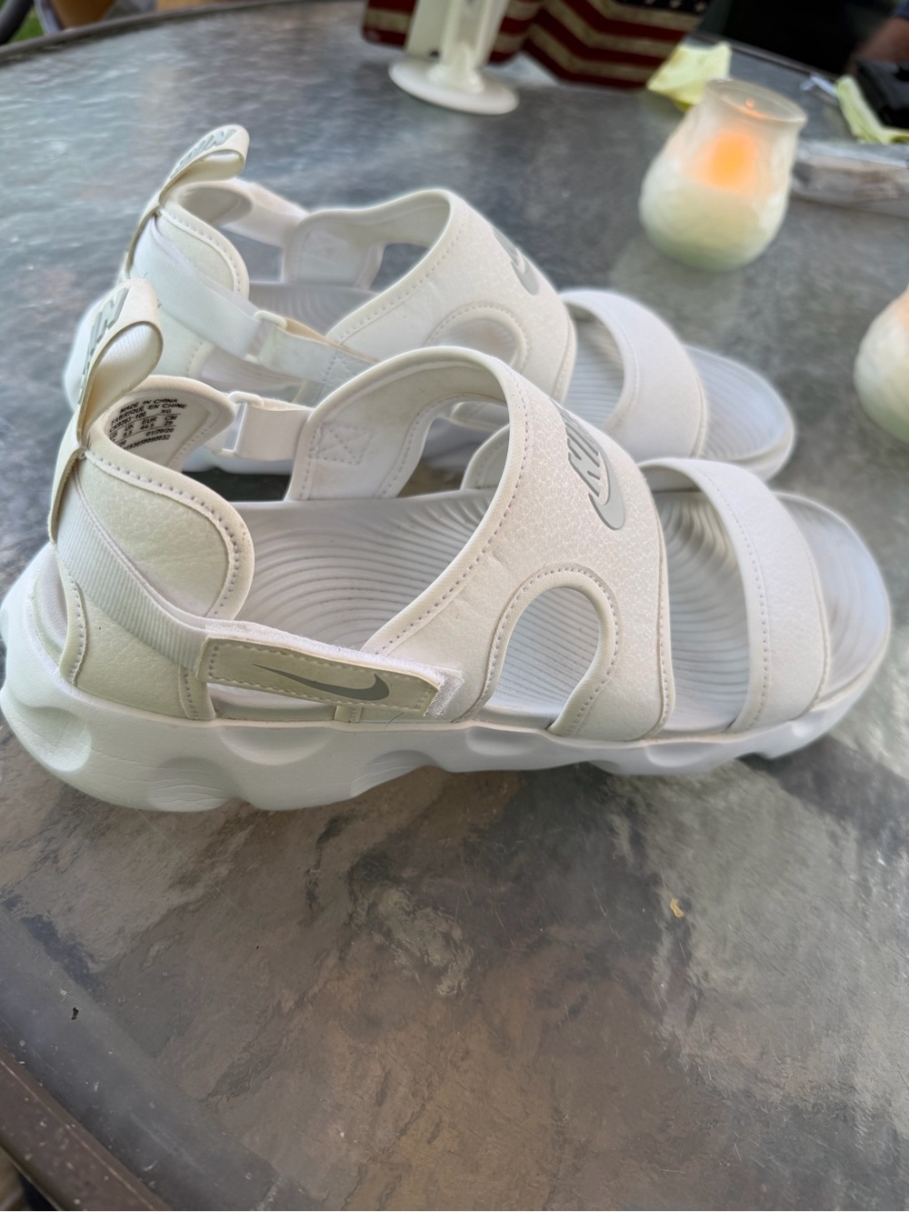 Nike White Women's Athletic Slide Sandals - Picture 13 of 16